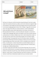 Vorschau - Arbeitsblätter - Lesetexte zur Stromerzeugung mit Fragen und Lösungen - Seite 1
