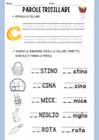 anteprima - Esercizi - PAROLE TRISILLABE: Libricino di letto-scrittura - Pagina 3