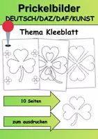 Vorschau - Mal- und Bastelvorlagen - Ausmalbilder & Prickelbilder PAKET Thema Kleeblätter - Grundschule - Bastelvorlagen - Seite 1