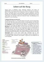 Vorschau - Arbeitsblätter - Leben auf der Burg / Die Marksburg im Mittelalter / Aufbau und Alltag auf einer mittelalterlichen Burg - Seite 1