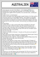 Vorschau - Arbeitsblätter - Australien - Lesetext mit Fragen + Lösung - Seite 1