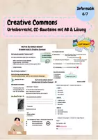 Vorschau - Arbeitsblätter - Creative Commons und Urheberrecht - Deckblatt