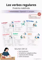 Vorschau - Arbeitsblätter - Materialpaket · Pretérito Indefinido · regelmäßige Verben (-ar / -er / -ir) · Spanisch - Deckblatt