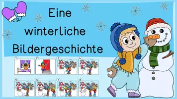 Vorschau - Arbeitsblätter - Bildergeschichte Winter | Tafelmaterial - Seite 1