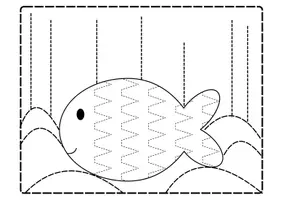 Vorschau - Arbeitsblätter - Schwungübungen für Vorschule und Schulstart-
Nachspurspaß mit Fischen - Seite 3