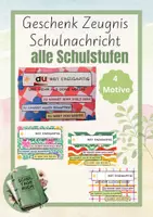 Vorschau - Anderer Materialtyp - Geschenk Schulnachricht Zeugnis mit "Du Botschaft" Feriengruß - Deckblatt