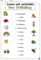 Vorschau - Arbeitsblätter - Lesen und verbinden "Der Frühling" DaZ / DaF / Deutsch - Seite 1