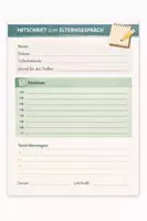 Vorschau - Anderer Materialtyp - Vorlage für Elterngespräche - Deckblatt