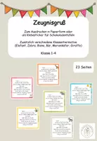 Vorschau - Mal- und Bastelvorlagen - Zeugnisgruß - Deckblatt