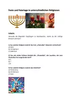 Vorschau - Quiz - Feste und Feiertage in unterschiedlichen Religionen (Religion/ PP) Klassen 5+6 - Deckblatt