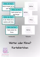 Vorschau - Aufgabenkarten - Das Wetter - Wetter oder Klima? - NMG Unterricht - Deckblatt