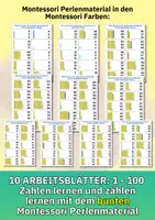 Vorschau - Arbeitsblätter - Montessori Mathematik Arbeitsblätter – Zählen & Mengen verstehen mit Perlenmaterial Vorschule - Seite 1