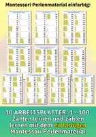 Vorschau - Arbeitsblätter - Montessori Mathematik Arbeitsblätter – Zählen & Mengen verstehen mit Perlenmaterial Vorschule - Seite 2