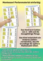 Vorschau - Arbeitsblätter - Montessori Mathematik Arbeitsblätter – Zählen & Mengen verstehen mit Perlenmaterial Vorschule - Seite 3