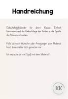 Vorschau - Anderer Materialtyp - Klassenkalender - Geburtstage - Seite 1