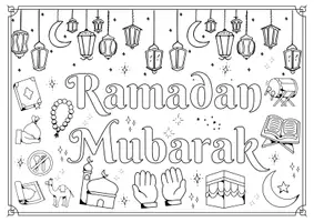 Vorschau - Arbeitsblätter - Fastenmonat Ramadan | Doodle Ausmalbild | Sketch - Seite 2