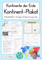 Vorschau - Unterrichtsreihen - Kontinente der Erde - Kontinent-Plakat erstellen (4./5. Klasse) - Deckblatt