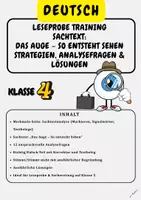 Vorschau - Arbeitsblätter - Leseprobe Training Sachtext: Das Auge – So entsteht Sehen Strategien, Analysefragen & Lösungen, Klasse 4 & Vorbereitung auf Klasse 5 - Deckblatt