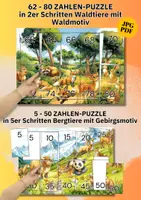 Vorschau - Spiele - Zahlen-Puzzle Tiere 1–1000 – Legespiel zum Zählen lernen für Kindergarten & Vorschule - Seite 1