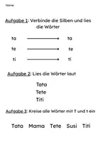 Vorschau - Arbeitsblätter - Leseförderung 1. Klasse – Buchstabe T; t - Seite 3