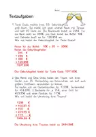 Vorschau - Arbeitsblätter - Textaufgaben schriftliche Addition mit Lösungen (2) - Seite 2