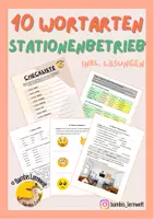 Vorschau - Arbeitsblätter - 10 Wortarten Stationenbetrieb Deutsch - Deckblatt