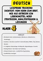 Vorschau - Arbeitsblätter - Leseprobe Training Sachtext: Vom Korn zum Brot, Wie aus Getreide ein Lebensmittel wird Strategien, Analysefragen & Lösungen, Klasse 4 & Vorbereitung auf Klasse 5 - Deckblatt