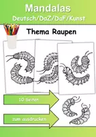 Vorschau - Mal- und Bastelvorlagen - Mandalas Thema Raupen - Grundschule - Bastelvorlagen - Deckblatt