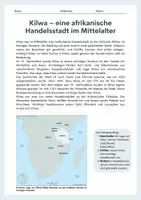 Vorschau - Arbeitsblätter - Kilwa – eine afrikanische Handelsstadt im Mittelalter (Swahili-Küste) - Seite 1