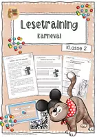 Vorschau - Fördermaterial/Inklusion - Lesetraining/Leseförderung - Karneval (Klasse 2) - Deckblatt