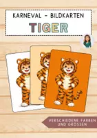 Vorschau - Mal- und Bastelvorlagen - Karneval - Fasching - Kostüm - TIGER (Bildkarte) - Deckblatt