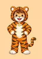 Vorschau - Mal- und Bastelvorlagen - Karneval - Fasching - Kostüm - TIGER (Bildkarte) - Seite 2