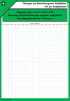 Vorschau - Arbeitsblätter - Substitution | Aufgabe + Lösung zu Nullstellen - KOSTENLOS - Seite 1