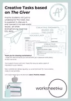Vista previa - Unidades / Secuencias / Situaciones de Aprendizaje - Creative Tasks based on The Giver - Portada