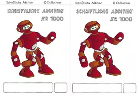 Vorschau - Arbeitsblätter - Arbeitsheft schriftl Addition ZR 1000 mit Überschreitung - Deckblatt