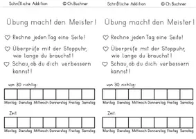 Vorschau - Arbeitsblätter - Arbeitsheft schriftl Addition ZR 1000 mit Überschreitung - Seite 1