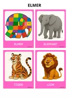 Vista previa - Juegos / Gamificación - The coloured elephant Storytime flashcards - página 1