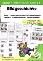 Vorschau - Arbeitsblätter - Bildgeschichte "Achtung, Glatteis" - Vorübungen, Scheiben, Überarbeiten - ab Klasse 3 - Deckblatt