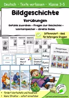Vorschau - Arbeitsblätter - Materialpaket "Achtung, Glatteis" - Bildgeschichte mit differenzierten Übungsaufgaben und Schreibangeboten - Seite 1