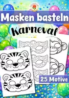 Vorschau - Mal- und Bastelvorlagen - Masken basteln für Karneval | Fasching - Deckblatt