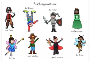 Vorschau - Arbeitsblätter - Fasching: Faschingskostüme vergleichen - Seite 3