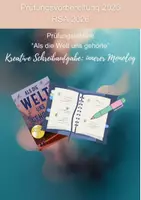 Vorschau - Arbeitsblätter - Prüfungslektüre “Als die Welt uns gehörte"
Kreative Schreibaufgabe- innerer Monolog - Deckblatt