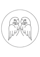 Vorschau - Arbeitsblätter - runde Prickelbilder / Fensterbilder: Wellensittiche - Grundschule - Bastelvorlagen - Seite 1