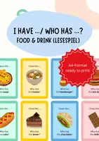 Vorschau - Spiele - Food & drink: I have... Who has...? – Lesespiel Englisch - Deckblatt