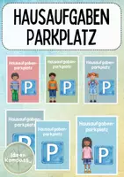 Vorschau - Bildkarten - Hausaufgabenparkplatz - Ablage für das Klassenzimmer - Deckblatt