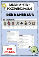 Vorschau - Arbeitsblätter - Prozentrechnung Sachaufgaben Klasse 7/8 (Mystery, Bankdieb) - Deckblatt