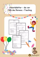 Vorschau - Arbeitsblätter - Arbeitsblätter - Die vier Fälle des Nomens - Fasching - Deckblatt