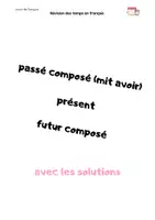 Vorschau - Arbeitsblätter - Zeitformen Französisch üben (passé composé - présent- futur composé/proche) - Deckblatt