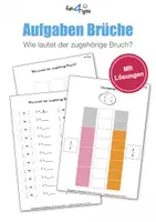 Vorschau - Arbeitsblätter - Brüche - Wie lautet der zugehörige Bruch? #homeschooling - Deckblatt