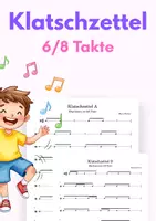 Vorschau - Arbeitsblätter - Klatschzettel mit Rhythmen im 6/8 Takt (Noten PDFs) - Deckblatt